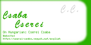 csaba cserei business card